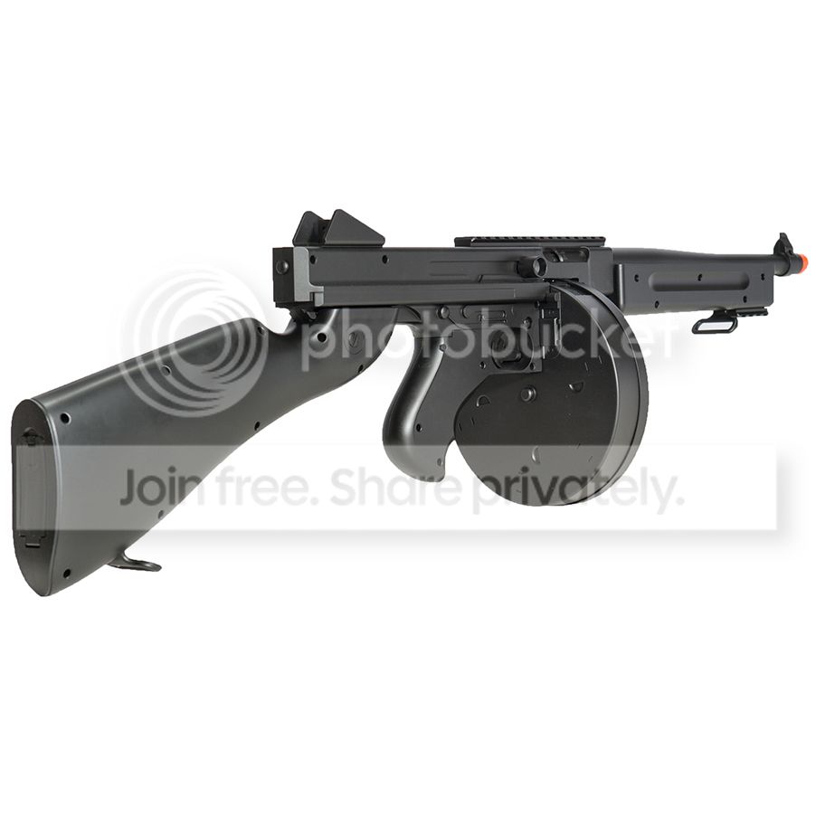 330 FPS FULL AUTO THOMPSON AIRSOFT M1A1 ELECTRIC AEG RIFLE TOMMY GUN w